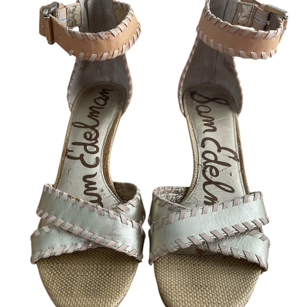 Sam Edelman Tan and Cream Sandals with Criss-Cross Design
